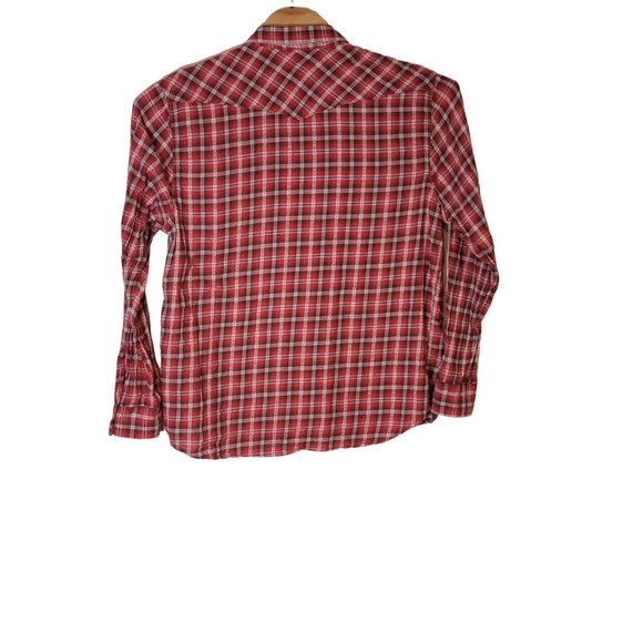 Lucky Brand Button Up Long Sleeve Shirt Western Style Red‎ White Size Men's XL - Picture 2 of 6